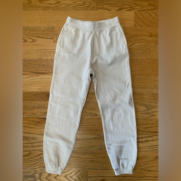 Girlfriend Collective 50/50 Classic Joggers in Ecru Size Small - Picture 2 of 7